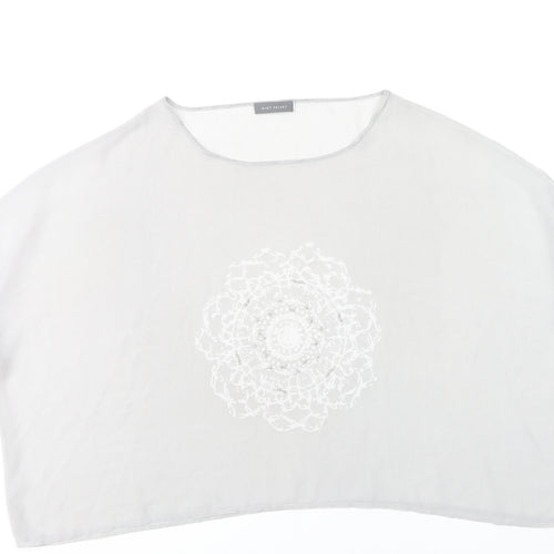 Mint Velvet Women’s Grey Beaded Embroidered Blouse UK 18