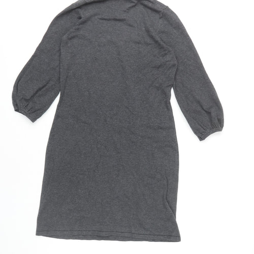 Marks and Spencer Women’s Grey Shift Dress UK 12 Knee Length 3/4 Sleeve