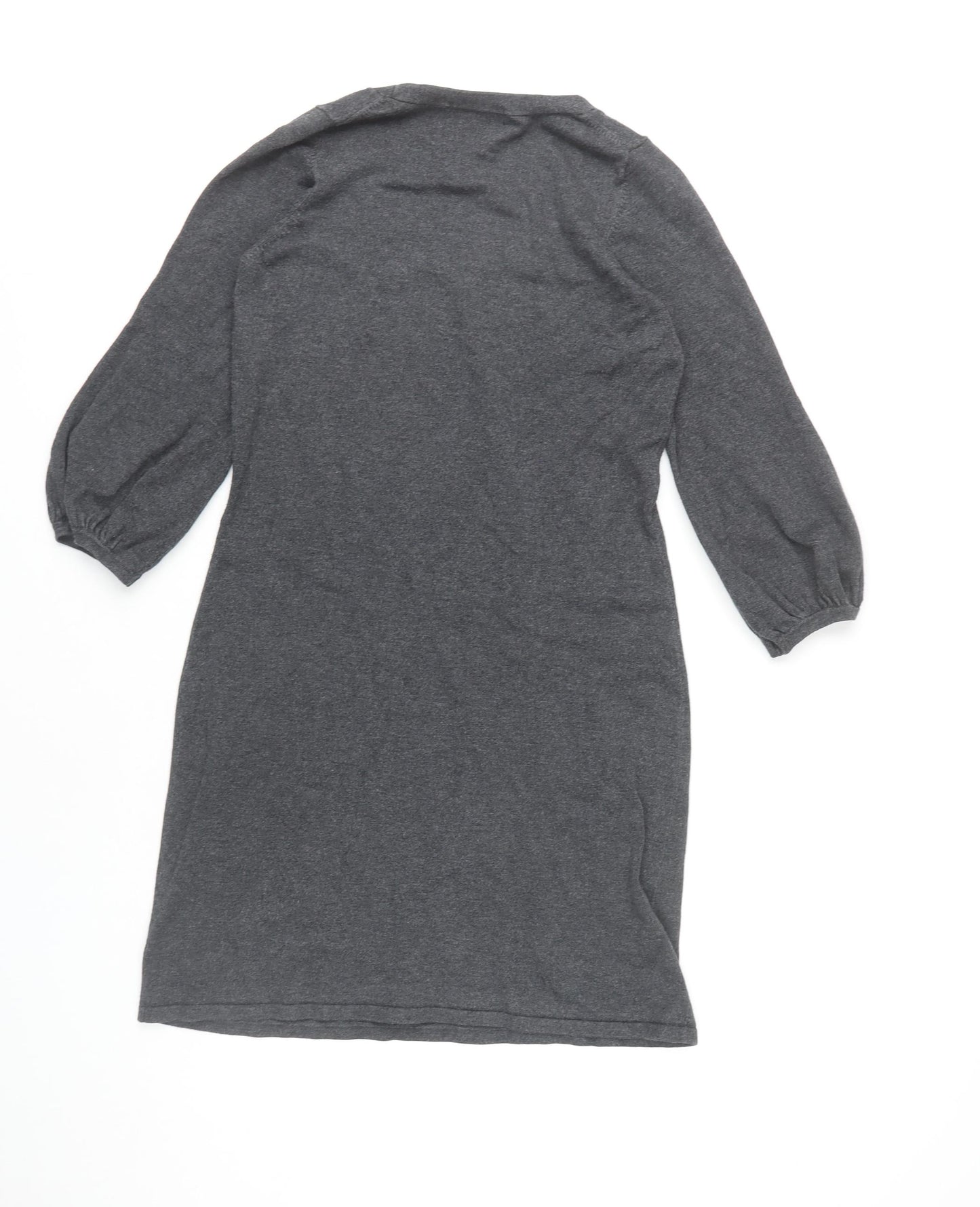 Marks and Spencer Women’s Grey Shift Dress UK 12 Knee Length 3/4 Sleeve