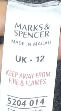 Marks and Spencer Women’s Grey Shift Dress UK 12 Knee Length 3/4 Sleeve