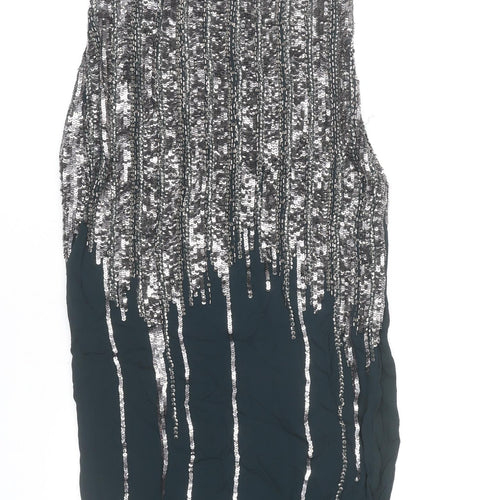 French Connection Women’s Green Sequin Shift Dress UK 10 Party Cocktail
