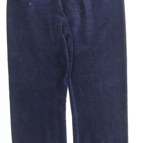 Cotton Traders Womens Blue Corduroy Straight Leg Trousers Size 16
