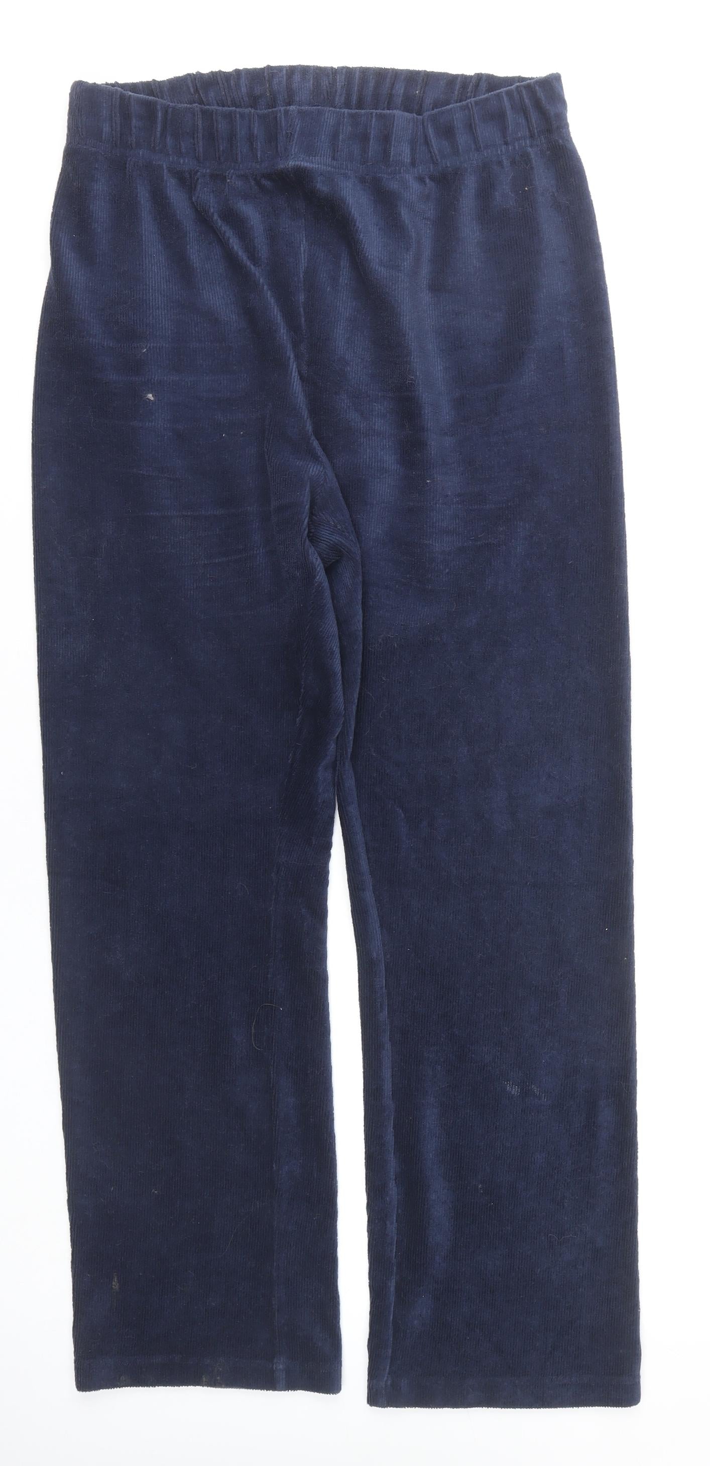 Cotton Traders Womens Blue Corduroy Straight Leg Trousers Size 16