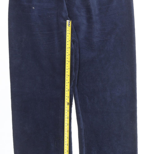 Cotton Traders Womens Blue Corduroy Straight Leg Trousers Size 16