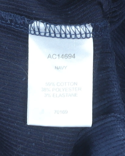 Cotton Traders Womens Blue Corduroy Straight Leg Trousers Size 16
