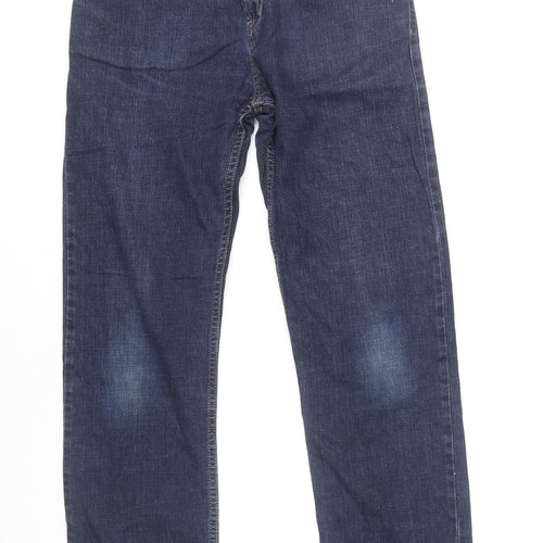 Marks and Spencer Men's Blue Straight Leg Jeans 32W 33L