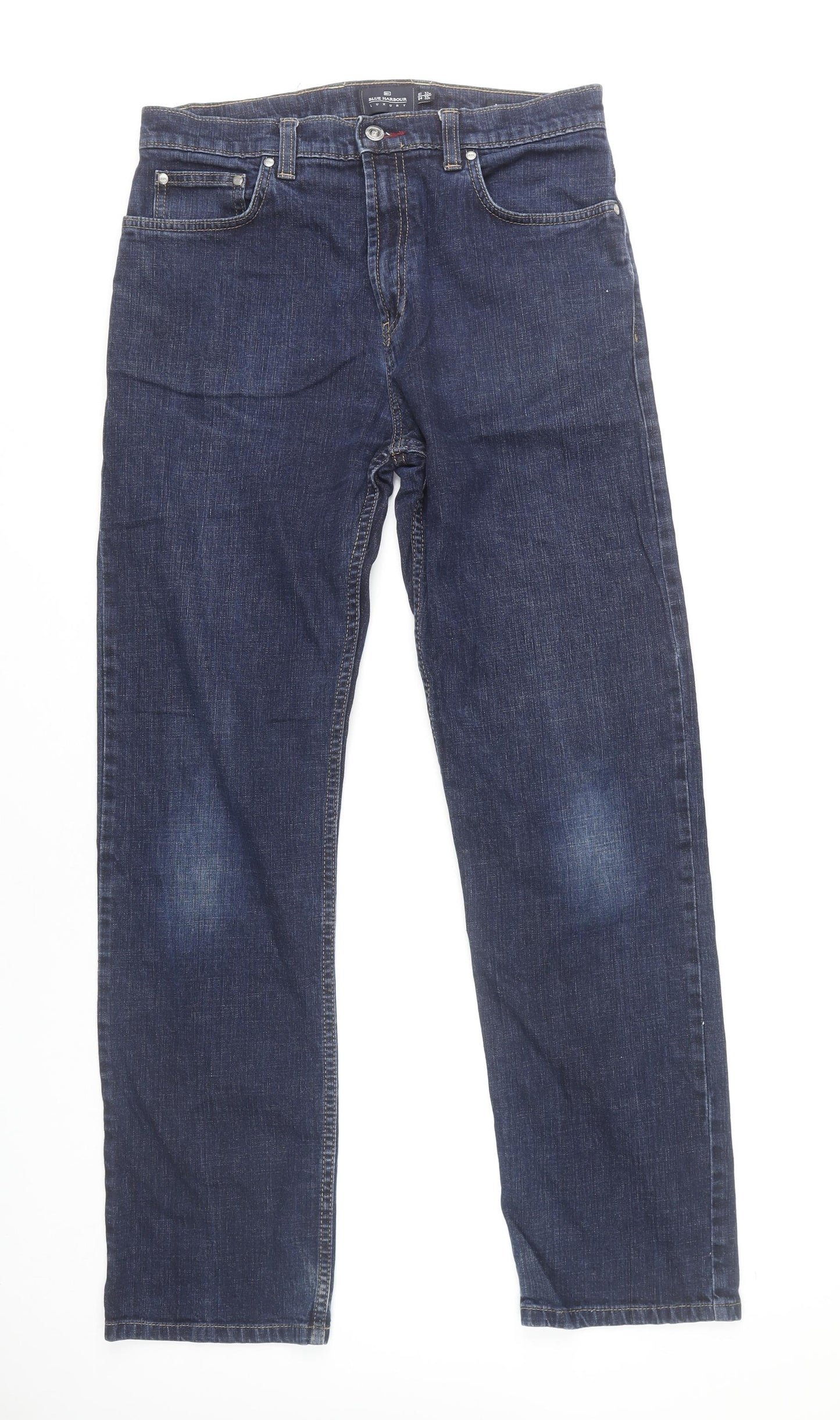 Marks and Spencer Men's Blue Straight Leg Jeans 32W 33L