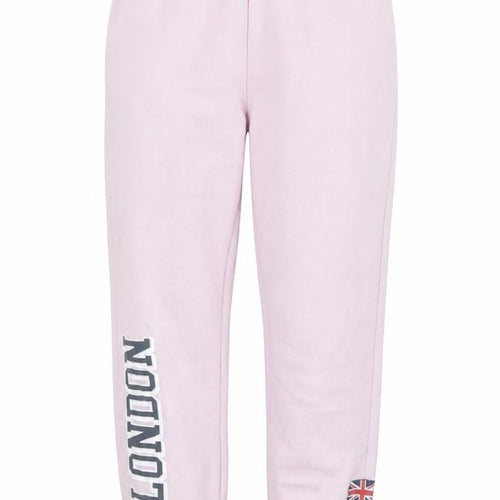 Zara Girls Pink Sweatpants 11-12 Years London Print Fleece Elastic Waist