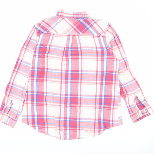 Tommy Hilfiger Men’s Red Plaid Cotton Long Sleeve Button-Up Shirt L