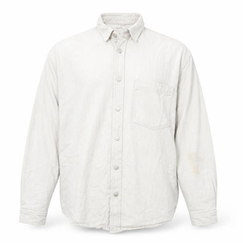 ZARA Men Beige Relaxed Fit Long Sleeve Button-Up Shirt L 48in