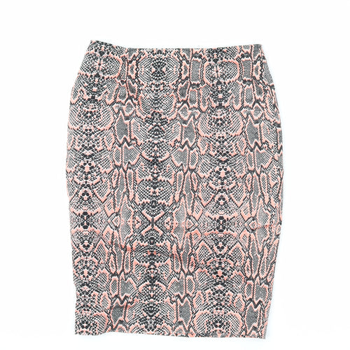 Marks and Spencer Women’s Orange Snake Print Pencil Skirt Size 10