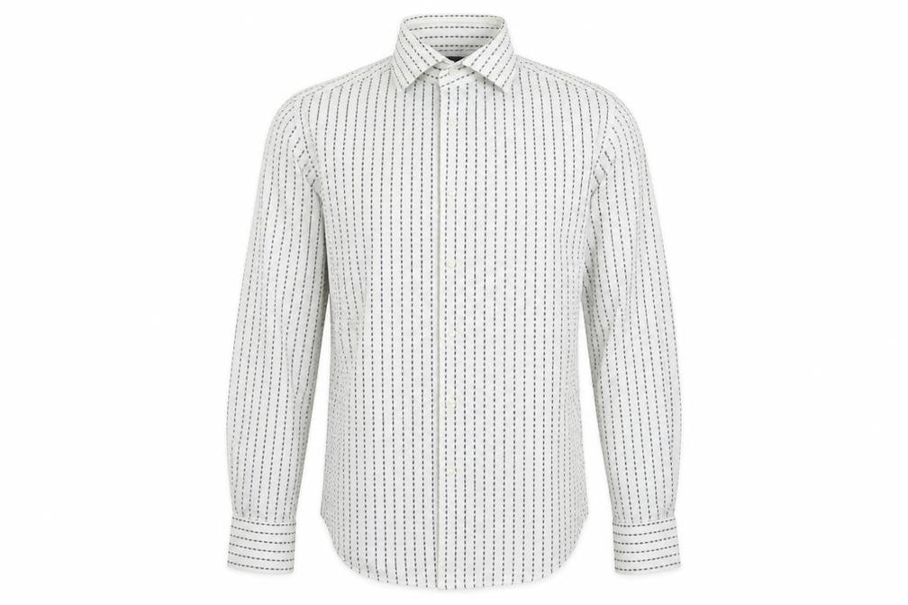 Zara Man White Striped Long Sleeve Button-Up Shirt Men's S 38in