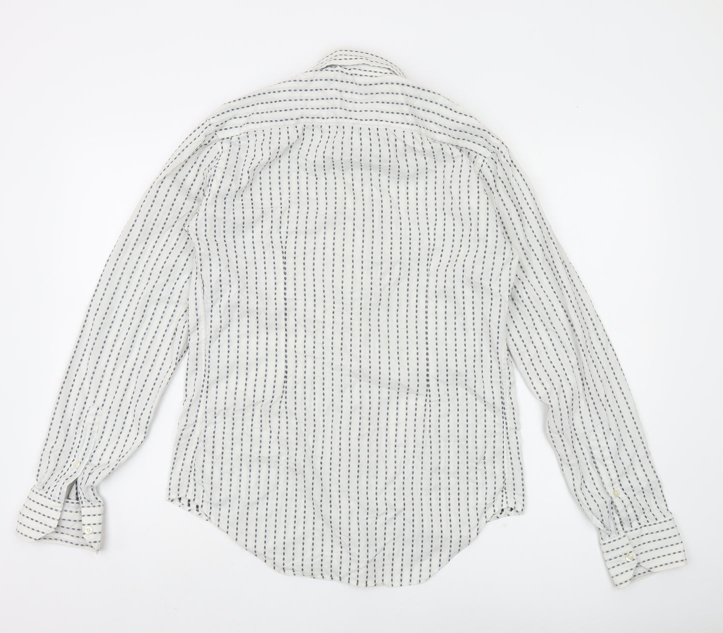 Zara Man White Striped Long Sleeve Button-Up Shirt Men's S 38in