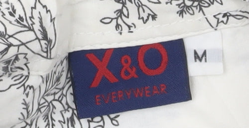 X&O Everywear Men's White Floral Long Sleeve Button-Up Shirt M
