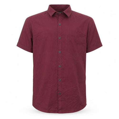 Topman Men's Red Short Sleeve Button-Up Shirt Size S Woven Cotton Blend