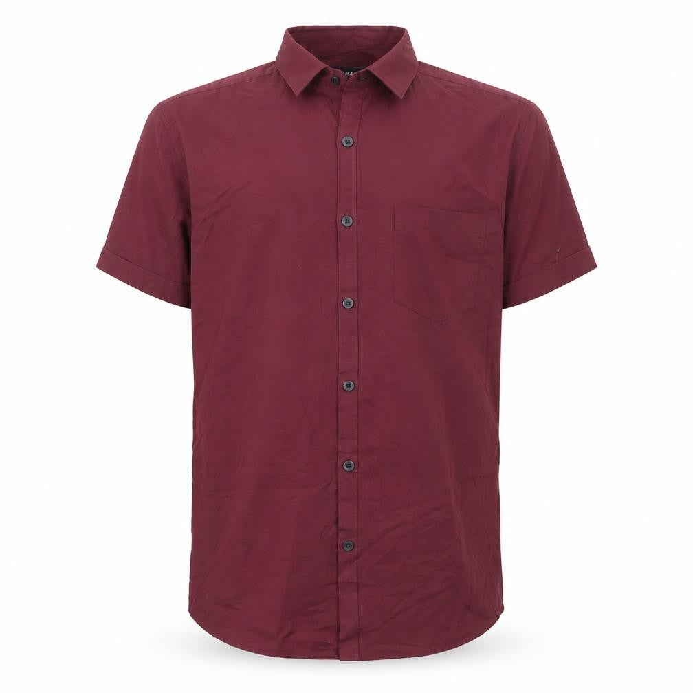 Topman Men's Red Short Sleeve Button-Up Shirt Size S Woven Cotton Blend