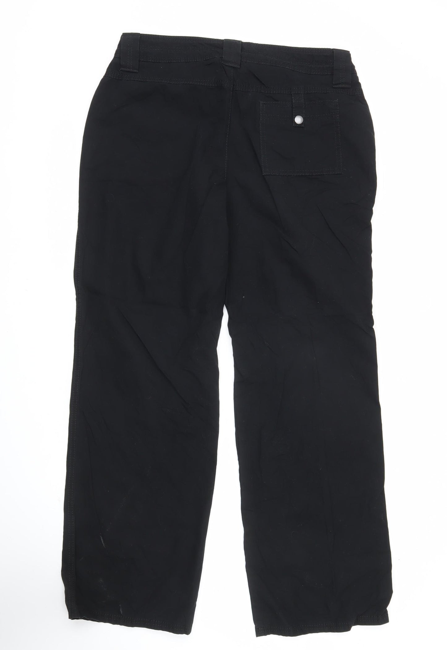 Marks and Spencer Women's Black Size 14 Cotton Casual Trousers
