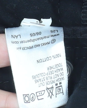 Marks and Spencer Women's Black Size 14 Cotton Casual Trousers