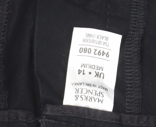 Marks and Spencer Women's Black Size 14 Cotton Casual Trousers