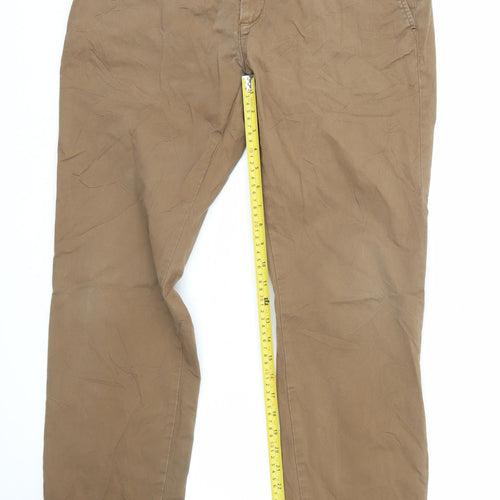Ted Baker Men's Brown Chino Trousers 34W Regular Fit Straight Leg