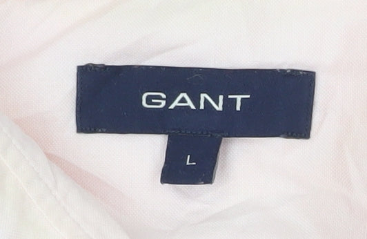 Gant Men's Pink Short Sleeve Button-Up Cotton Shirt L 44in