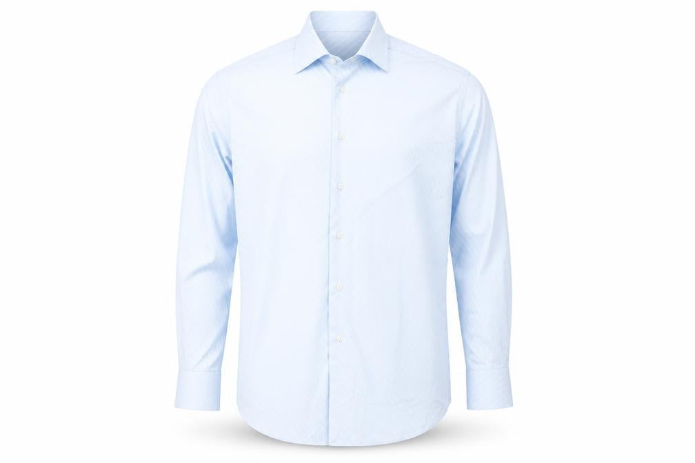 Landini Men’s Blue Striped 100% Cotton Long Sleeve 17 Button-Up Shirt