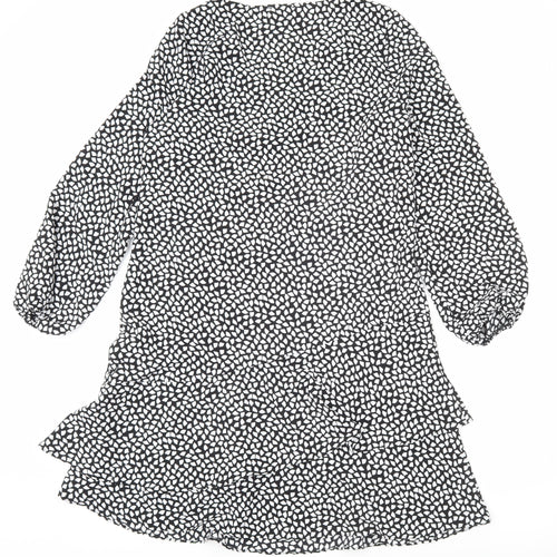 Wallis Women’s Black Geometric Short A-Line Dress Size 10