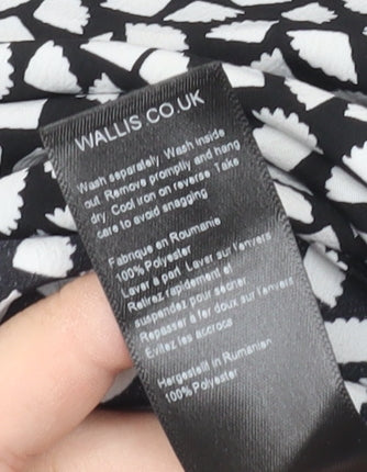 Wallis Women’s Black Geometric Short A-Line Dress Size 10