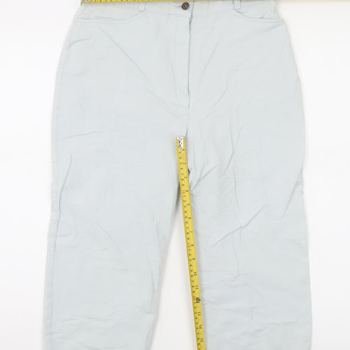 Zaffiri Women’s Grey Capri Trousers Size 14 Cotton Blend