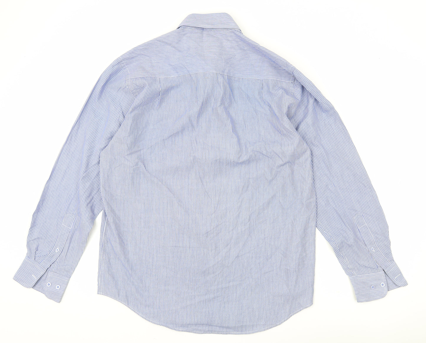 Taylor & Wright Men’s Blue Striped Long Sleeve Button-Up Shirt 15.5