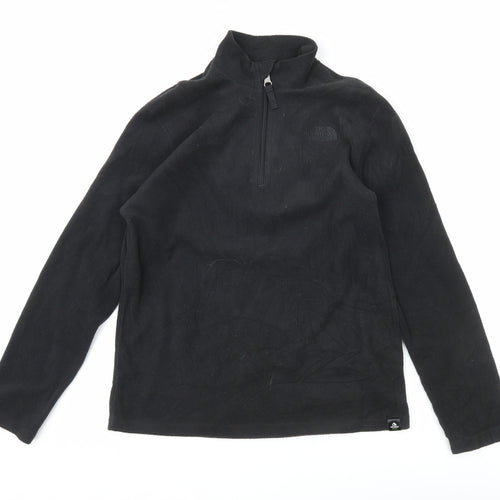 The North Face Boys Black L Pullover Fleece Sweatshirt 1/4 Zip Outdoor