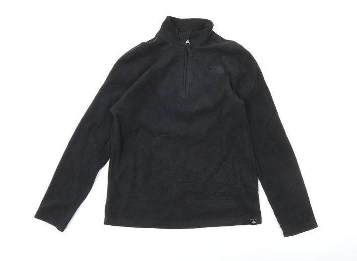 The North Face Boys Black L Pullover Fleece Sweatshirt 1/4 Zip Outdoor