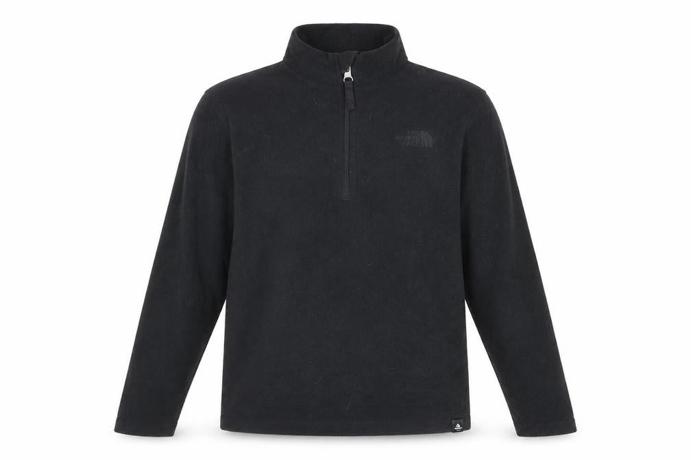 The North Face Boys Black L Pullover Fleece Sweatshirt 1/4 Zip Outdoor