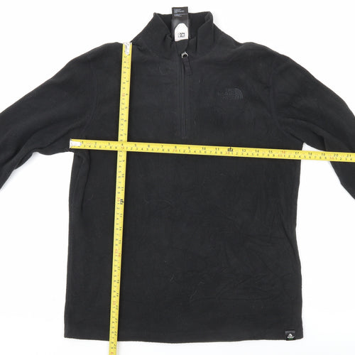 The North Face Boys Black L Pullover Fleece Sweatshirt 1/4 Zip Outdoor