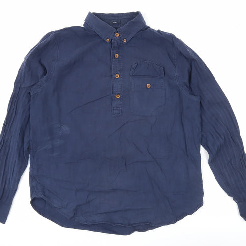 Abercrombie & Fitch Men’s Blue XL Long Sleeve Cotton Button-Up Shirt