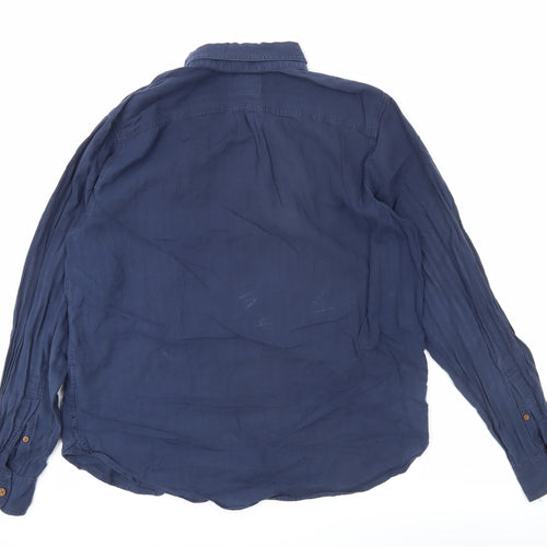 Abercrombie & Fitch Men’s Blue XL Long Sleeve Cotton Button-Up Shirt