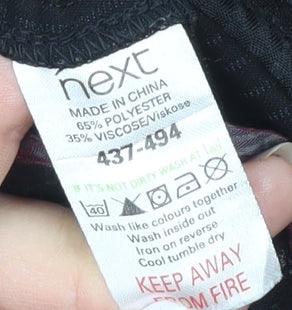 Next Womens Black Pinstripe Dress Pants Size 12 Regular Fit Workwear