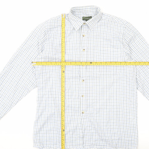 Champion Men's White Check Button-Up Shirt XL Long Sleeve Woven