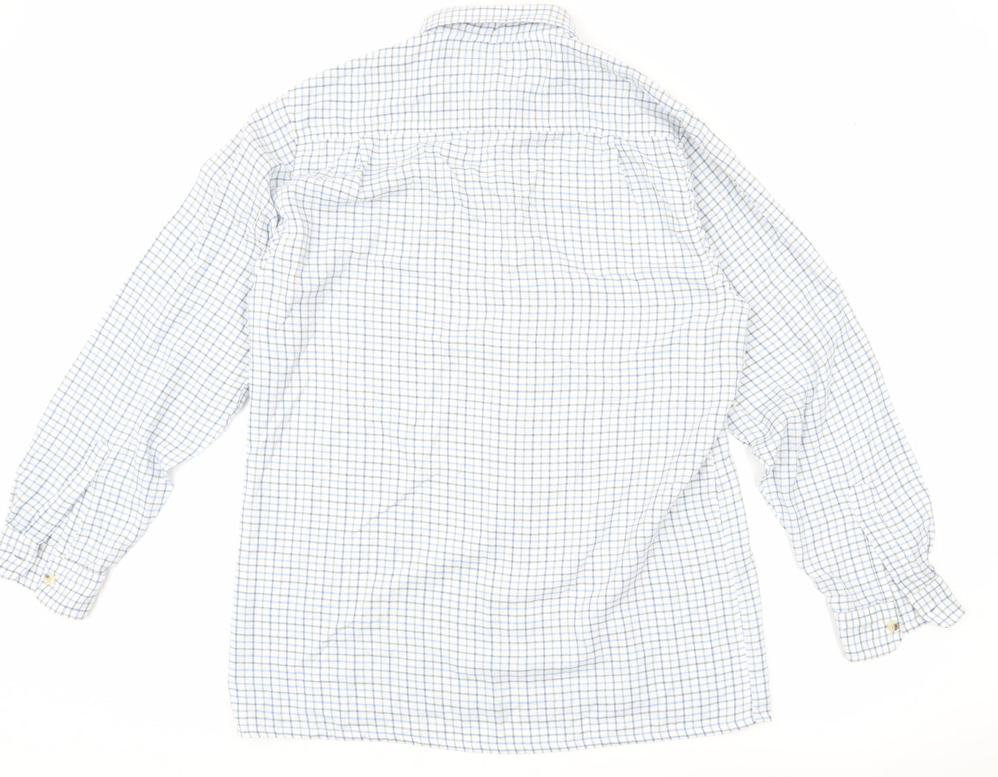Champion Men's White Check Button-Up Shirt XL Long Sleeve Woven