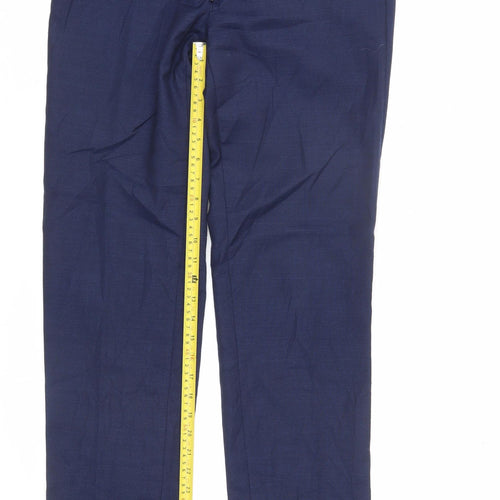 French Connection Men's Blue Slim Fit Dress Pants 30in Waist Wool Blend