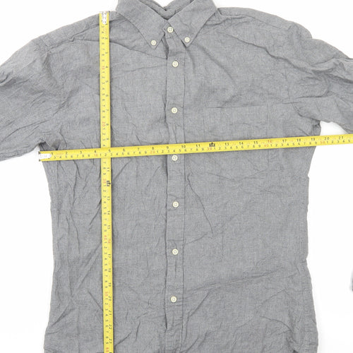 Uniqlo Men's Grey M Button-Down Long Sleeve Cotton Shirt