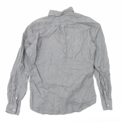 Uniqlo Men's Grey M Button-Down Long Sleeve Cotton Shirt