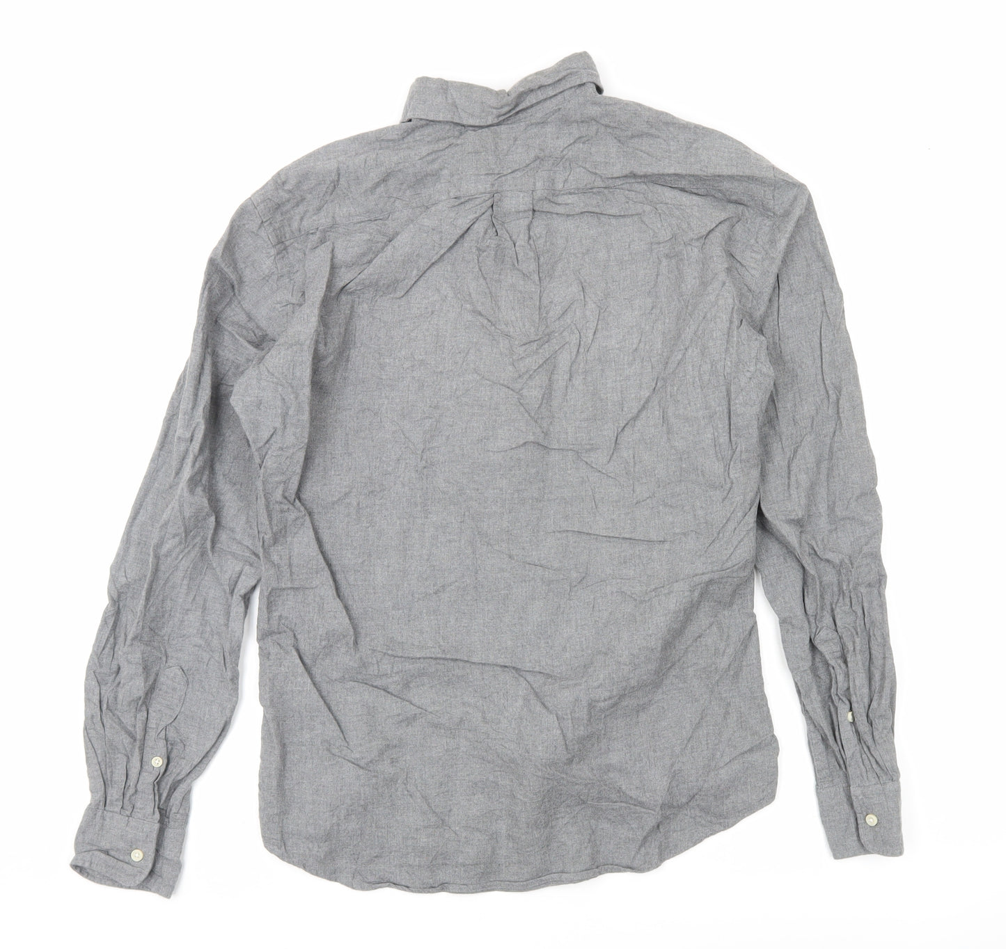 Uniqlo Men's Grey M Button-Down Long Sleeve Cotton Shirt