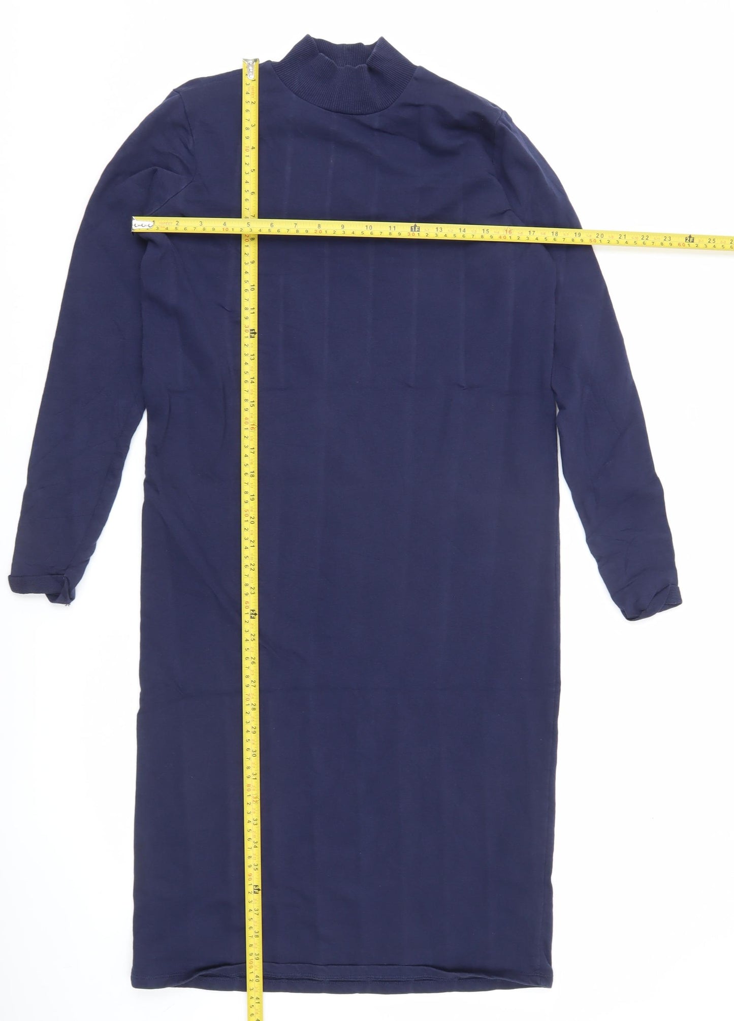ASOS Women’s Blue Size 6 Bodycon Knit High Neck Long Sleeve Knee Length Dress