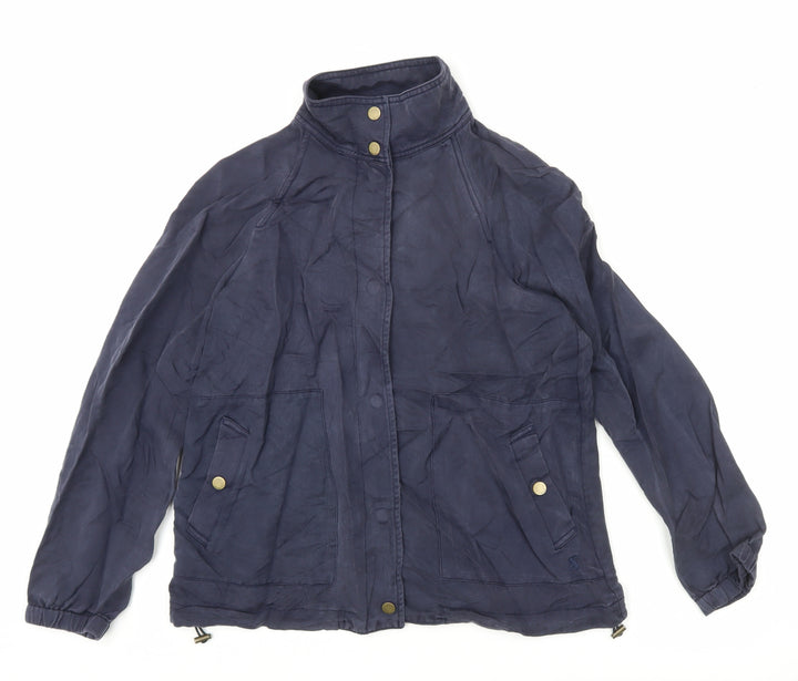 Joules Womens Blue Cotton Mid-Length Casual Jacket Size 10