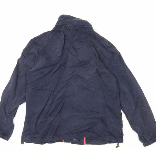 Joules Womens Blue Cotton Mid-Length Casual Jacket Size 10