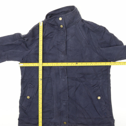 Joules Womens Blue Cotton Mid-Length Casual Jacket Size 10