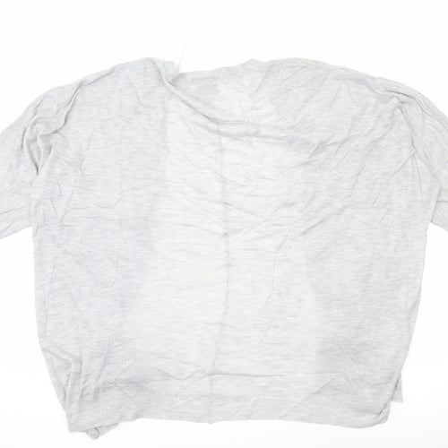 Cotton On Women’s Grey V-Neck Knit Cardigan S 3/4 Sleeve Pockets