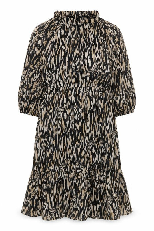 Front view of JD Williams Women’s Animal Print Midi A-Line Dress, size UK 16