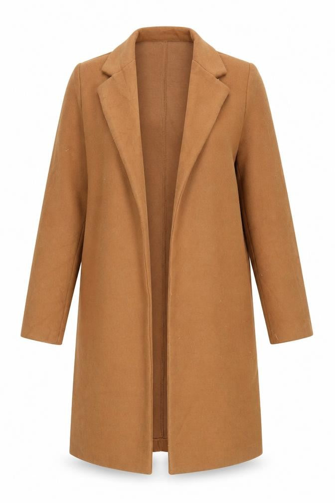 Zara Women’s Brown Long Open Overcoat Size S Autumn Winter
